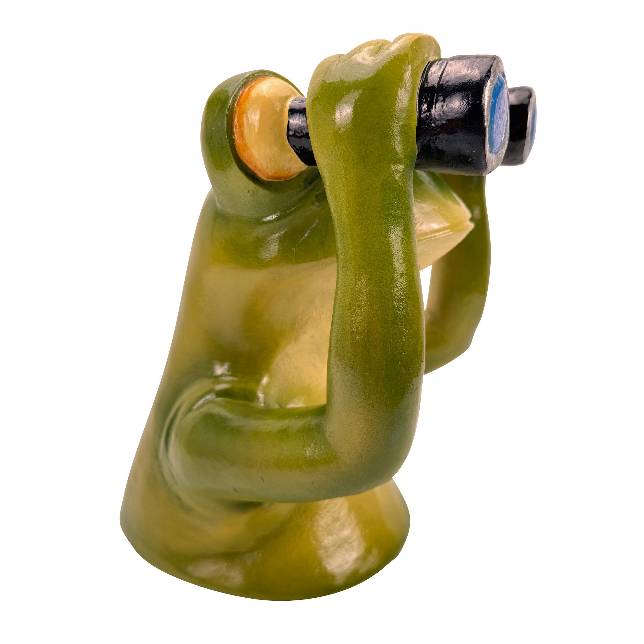 Online-Fuchs Gartenfigur Deko Figuren Frosch mit Fernglas, Spanner für Garten, Balkon, Terrasse, Gartenstecker, Beetstecker - wetterfest, für den Außenbereich g – Bild 5 von 5