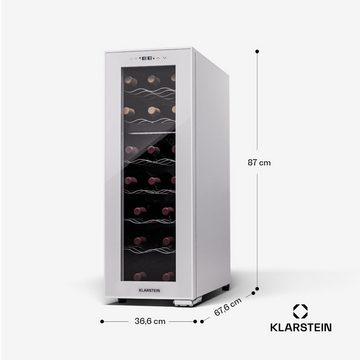 Klarstein Weinkühlschrank Shiraz 18 Duo, für 18 Standardflaschen á 0,75l,Wein Flaschenkühlschrank Weintemperierschrank Weinschrank Kühlschrank
