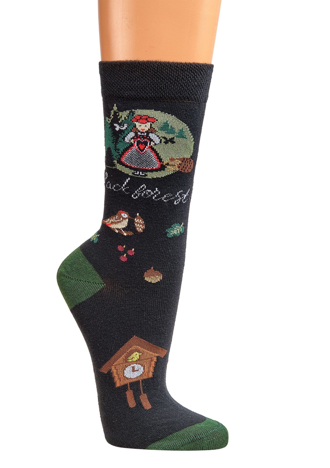 TippTexx 24 Freizeitsocken 2 Paar Schwarzwald Fun Socken, Unisex Baumwollsocken, handgekettelt (2 Paar) – Bild 3 von 5