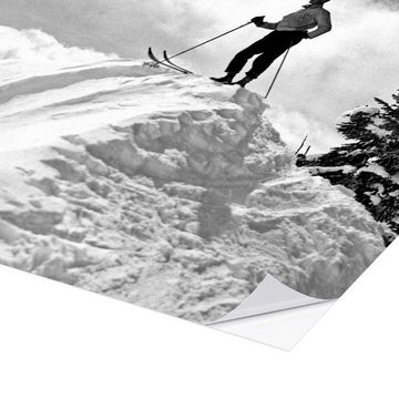 Posterlounge Wandfolie Vintage Ski Collection, Skifahrer auf dem Mount Hood, USA, 1936, Vintage Fotografie
