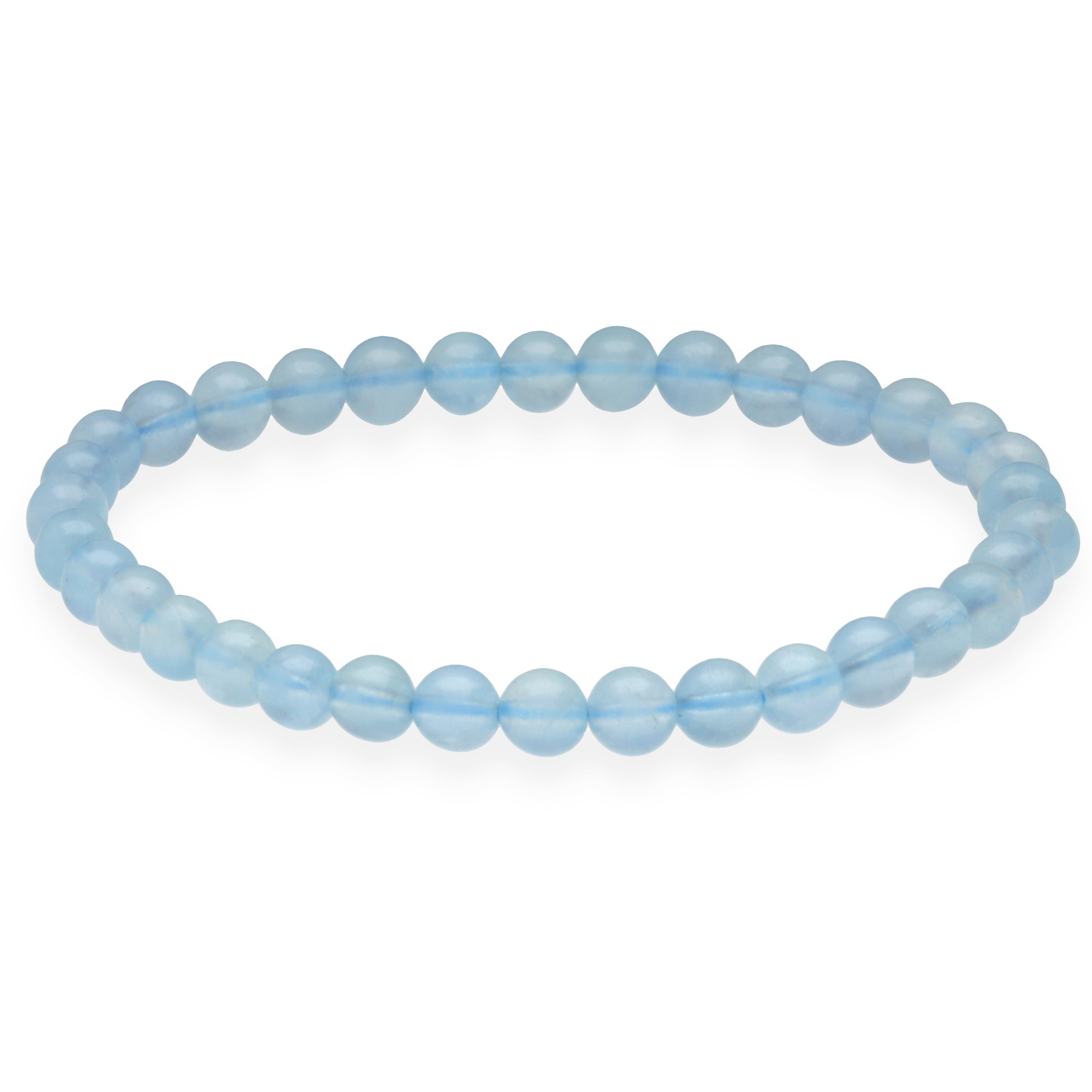 Lebensquelle Plus Armband Aquamarin Kugelarmband, 6 mm
