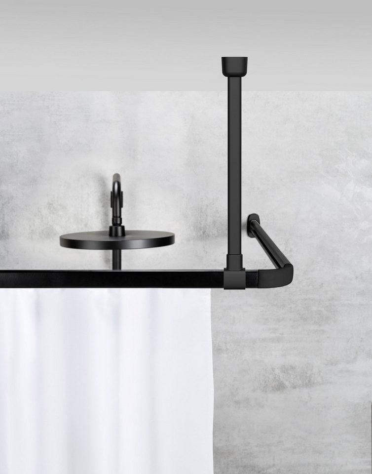 SCHÖNER WOHNEN-Kollektion Duschstangen-Deckenhalter »Jete«, zur Stabilisierung der Winkelschiene Jete, 57 cm, aus Aluminium