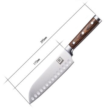 ZAYIKO Kochmesser IZUMI Santokumesser 17,20 cm Klinge I Edelstahl mit Pakkaholzgriff