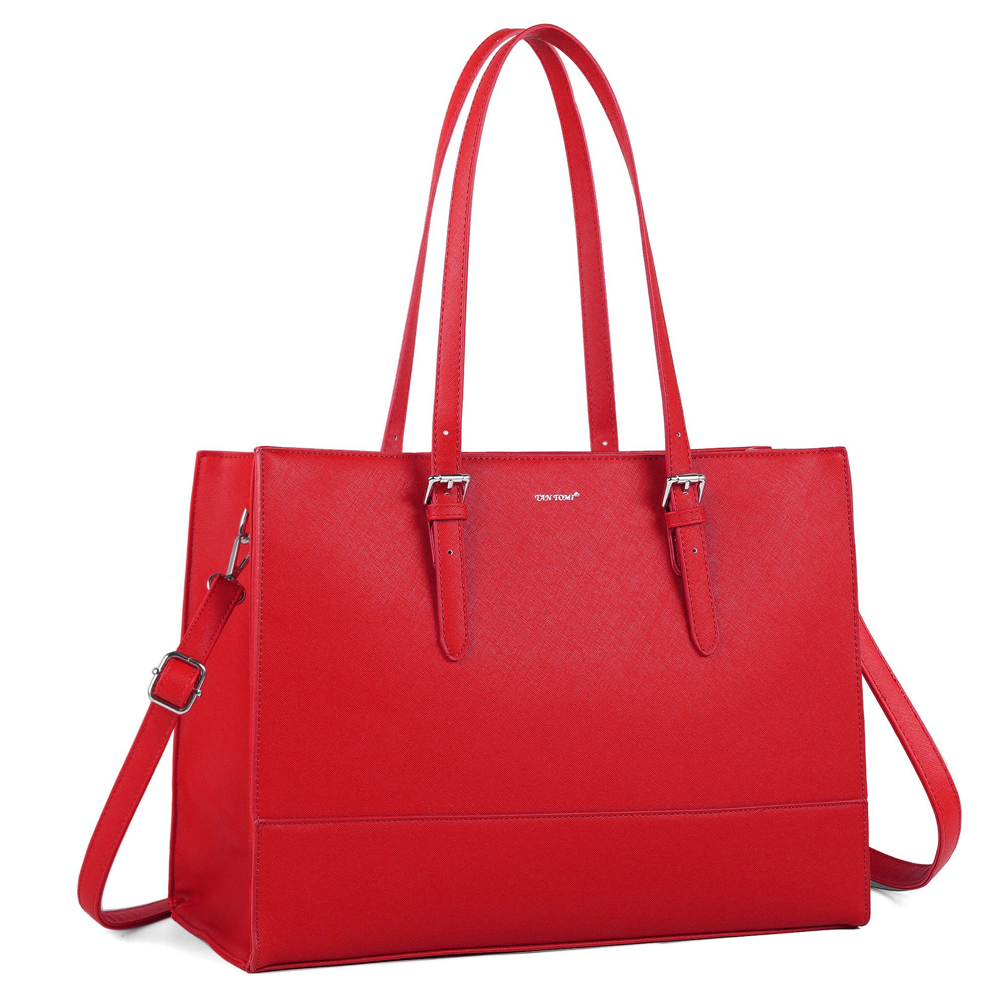 TAN.TOMI Aktentasche Business Handtasche Laptoptasche 15,6 Zoll Schultertaschen, Mit 4 Fächern für Arbeit Schule Arbeitstasche Notebooktasche