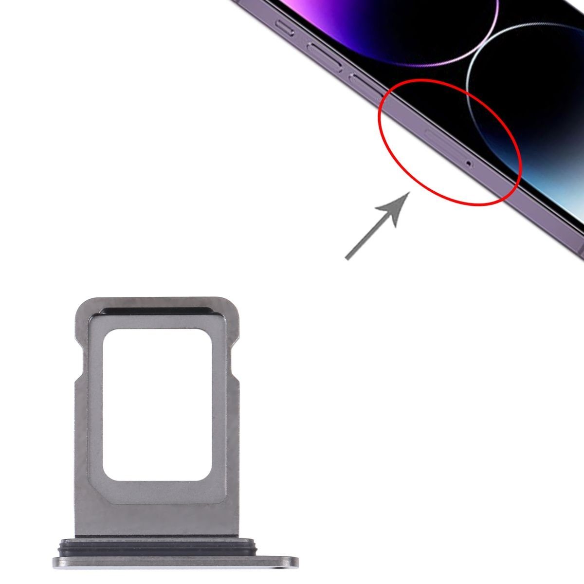 Wigento SIM + SIM Card Tray für Apple iPhone 14 Pro Max Ersatzteil Schwarz  Tablet-Adapter, 0 cm