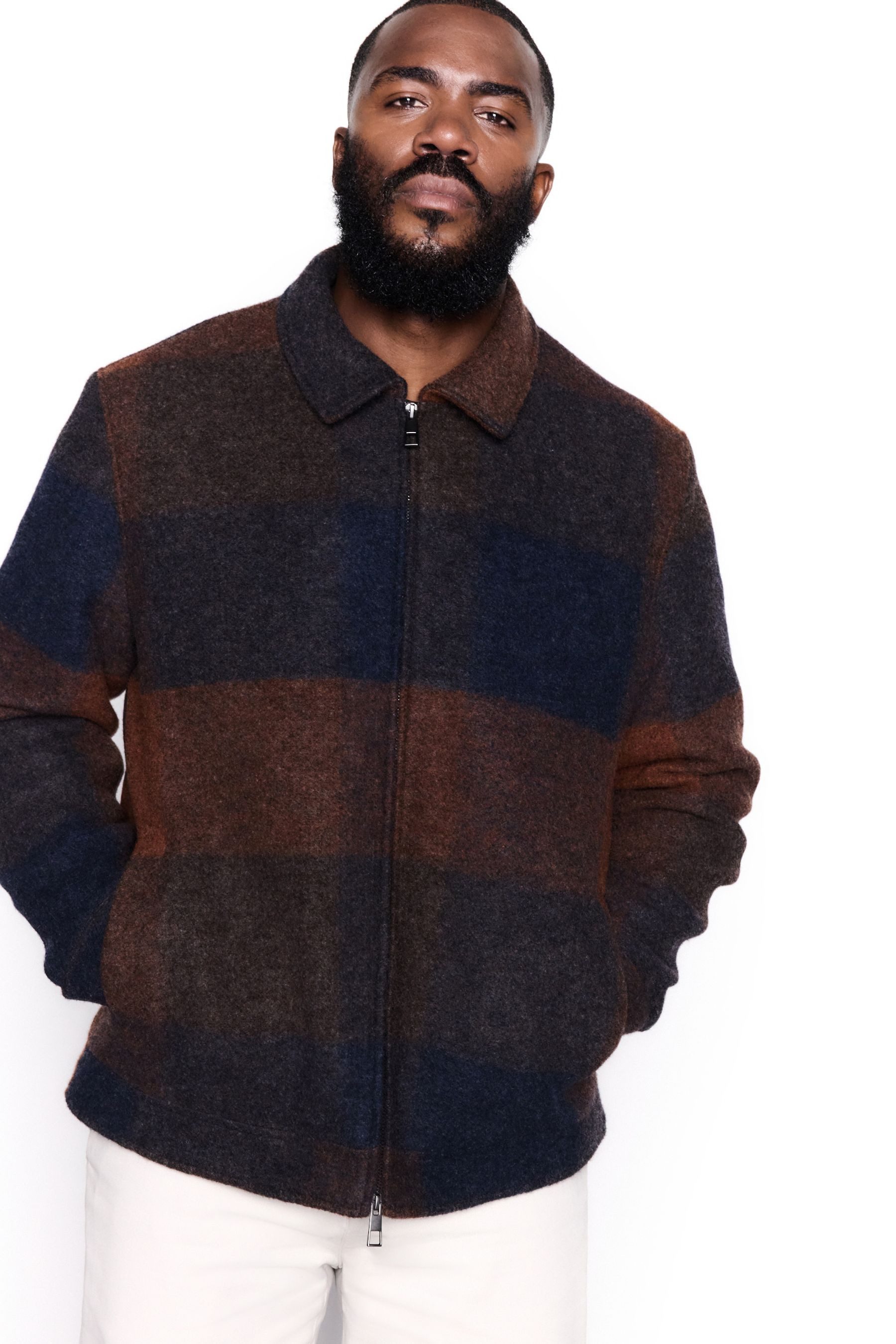 Next Wollmantel Jacke mit Buffalo-Karomuster, italienischer Stoff (1-tlg)