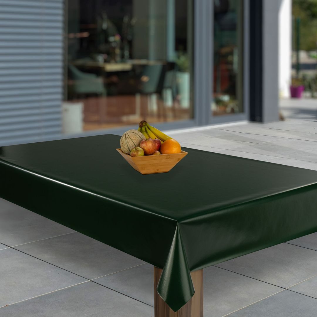 laro Tischdecke Wachstuch-Tischdecken Abwaschbar Moosgrün Metallic rechteckig