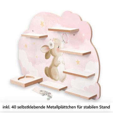 Kreative Feder Wandregal MUSIKBOX-REGAL Häschen & Schmetterling, für TONIE-BOX und TONIES inkl. 40 Metallplättchen