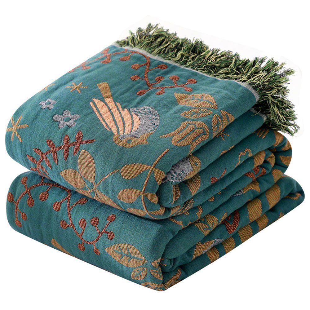 FELIXLEO Baumwollbettdecke Baumwollbettdecke Decke Baumwolle Muster mit Fra günstig online kaufen