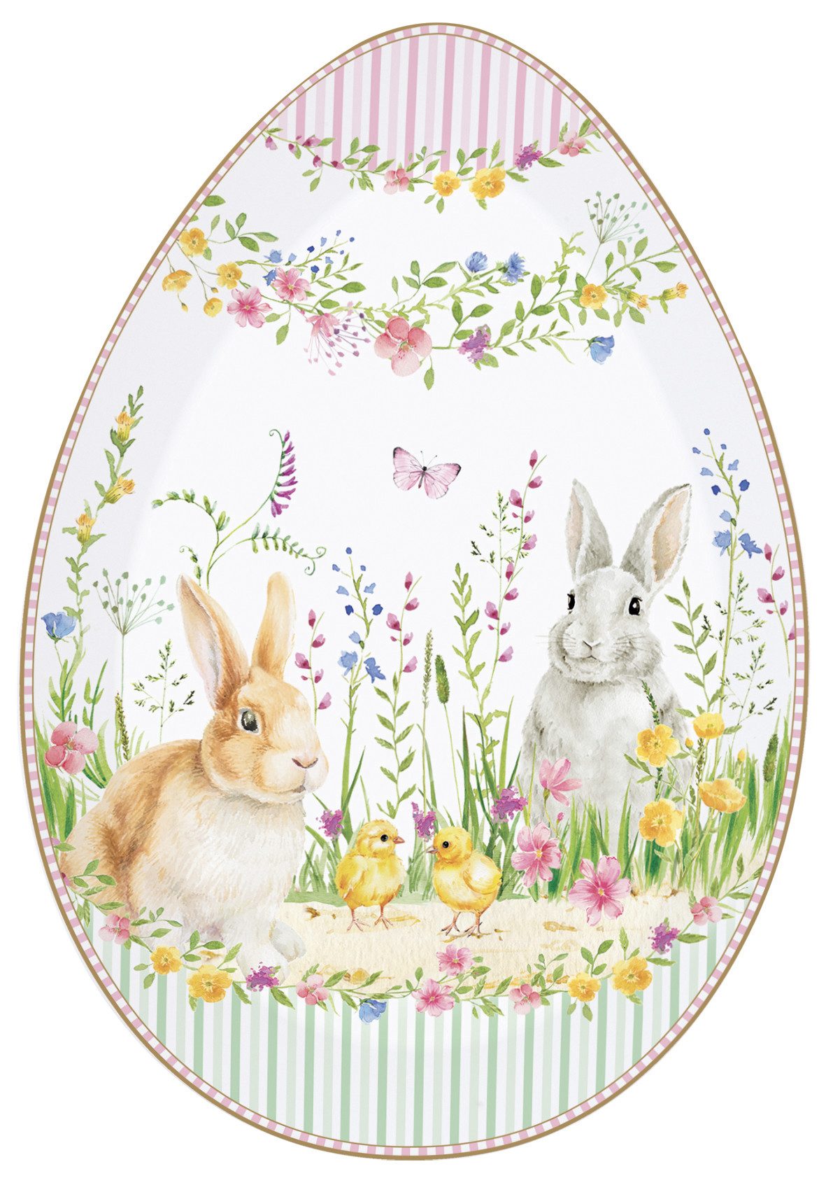 EasyLife Servierplatte EAST2096 - Happy Easter, 30 x 21 cm, oval, (1-tlg)