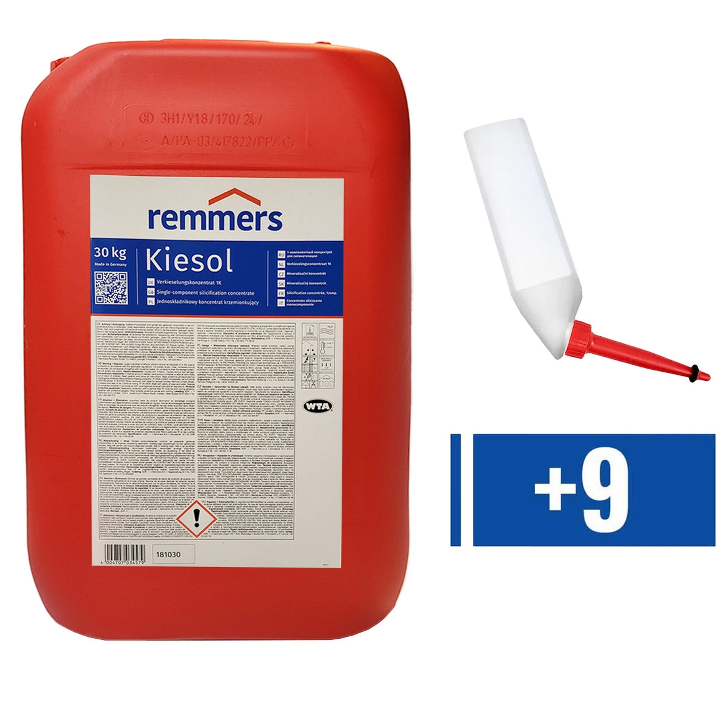 Remmers Tiefengrund Remmers Kiesol 30kg Verkieselung Abdichtung Set + 9 Dosierkartuschen