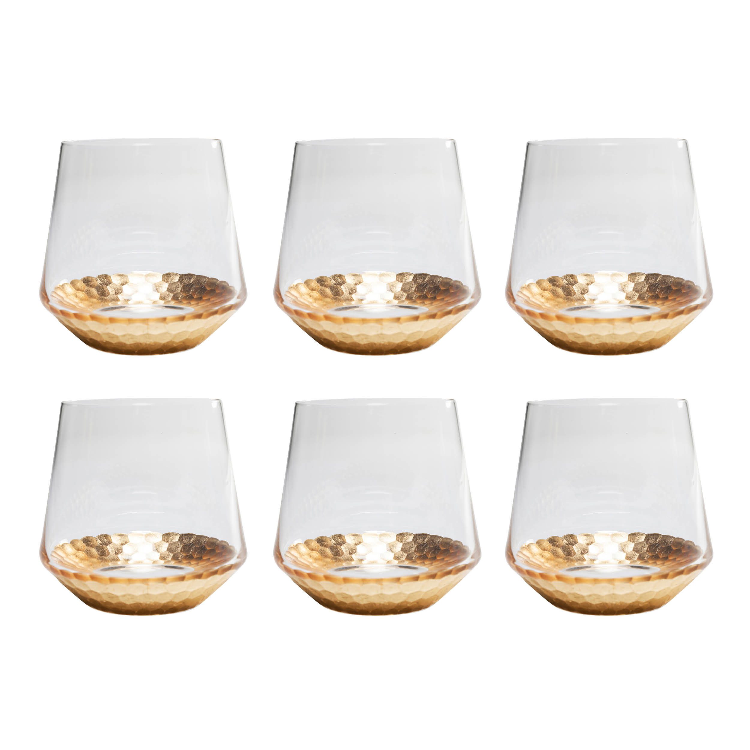 Kare Design Glas Gobi, 6-tlg., Glas, Rotwein-, Sekt- oder Wasserglas