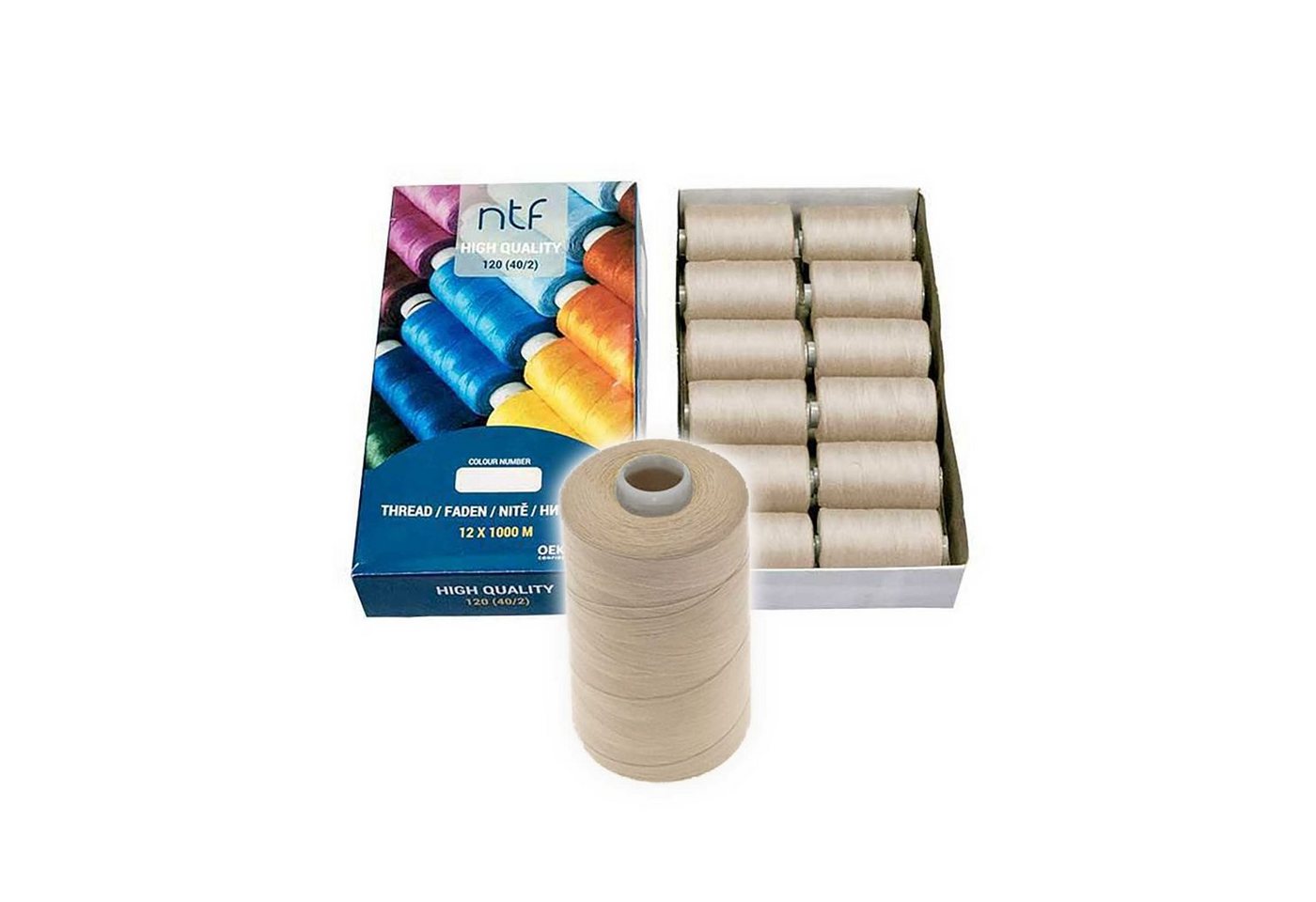 Thumbnail - maDDma 1 Spule Nähgarn Polyester 40/2 120er 1000m Nähgarn, 1000 m, A687 sand