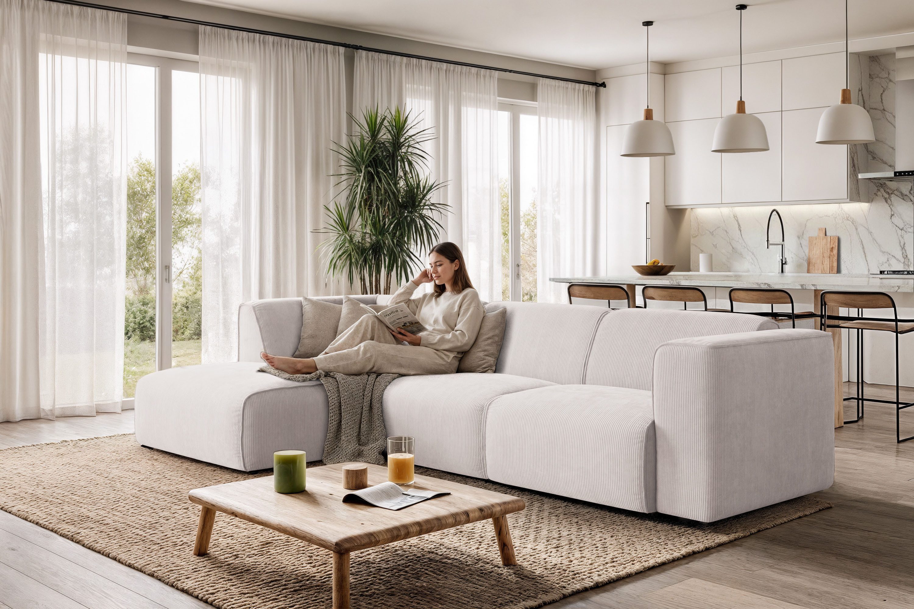 OTTO home Ecksofa Merid L-Form, jederzeit durch Module erweiterbar, B/T/H: 295/162/70 cm, als Modul oder separat verwendbar, für individuelle Zusammenstellung