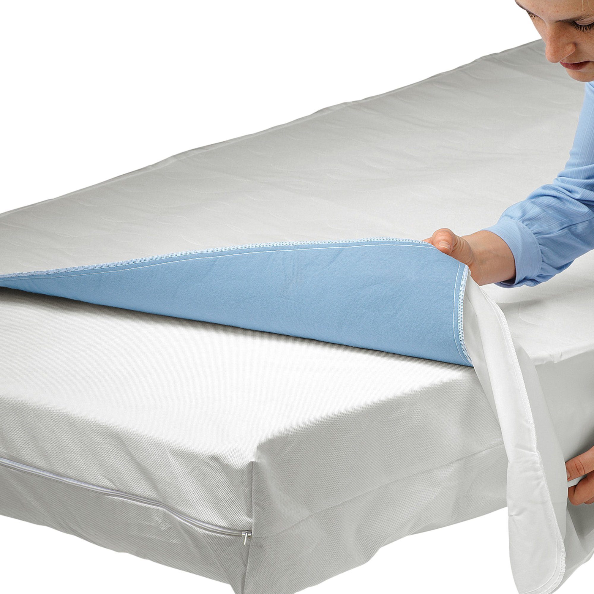 Erwin Müller, Topper Matratzenschutz "Leipzig" wasserdicht/kochfest 2er-Pack, Velours Uni