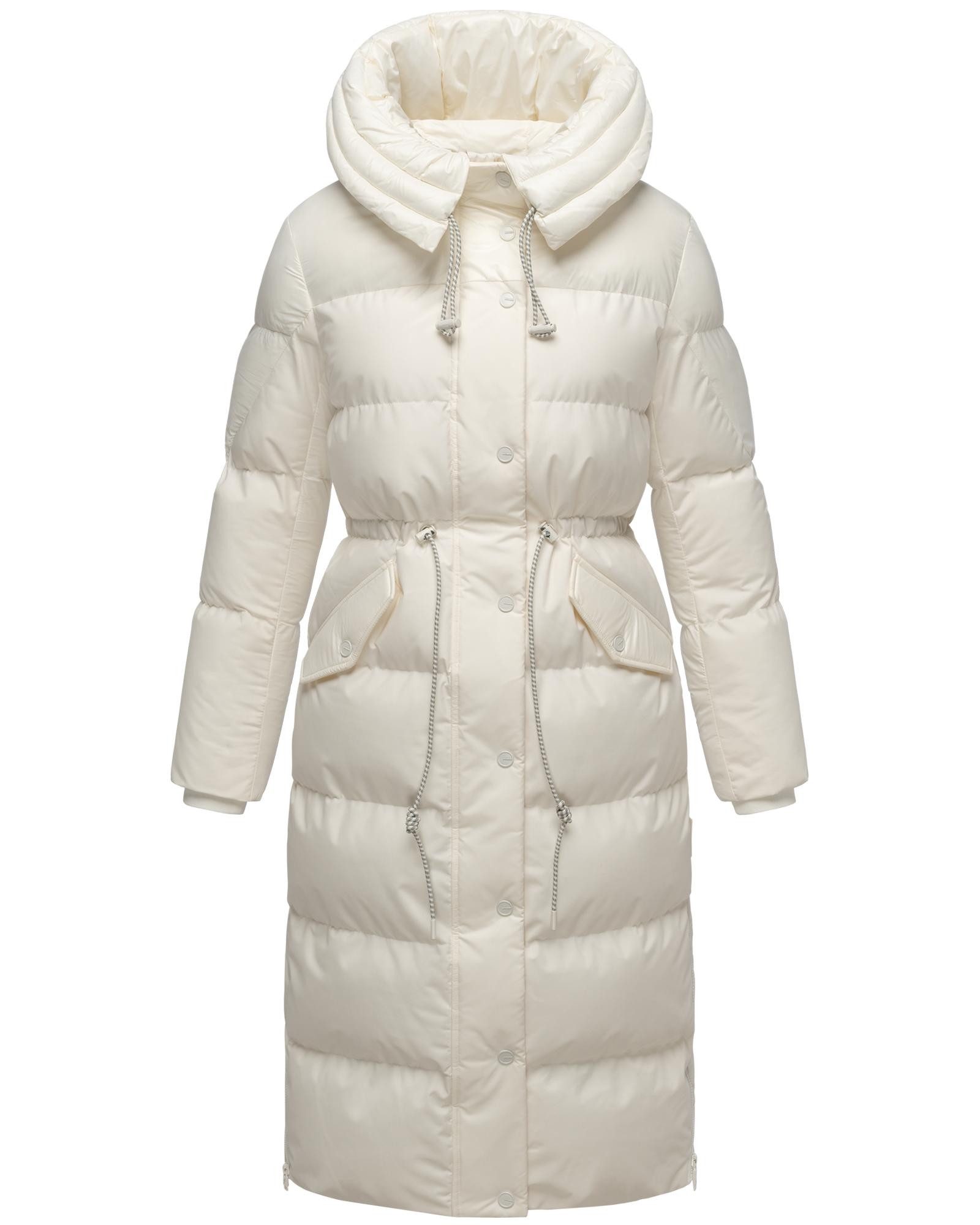 Navahoo Steppmantel Knusperherz 14 Langer gesteppter Damen Wintermantel mit Materialmix