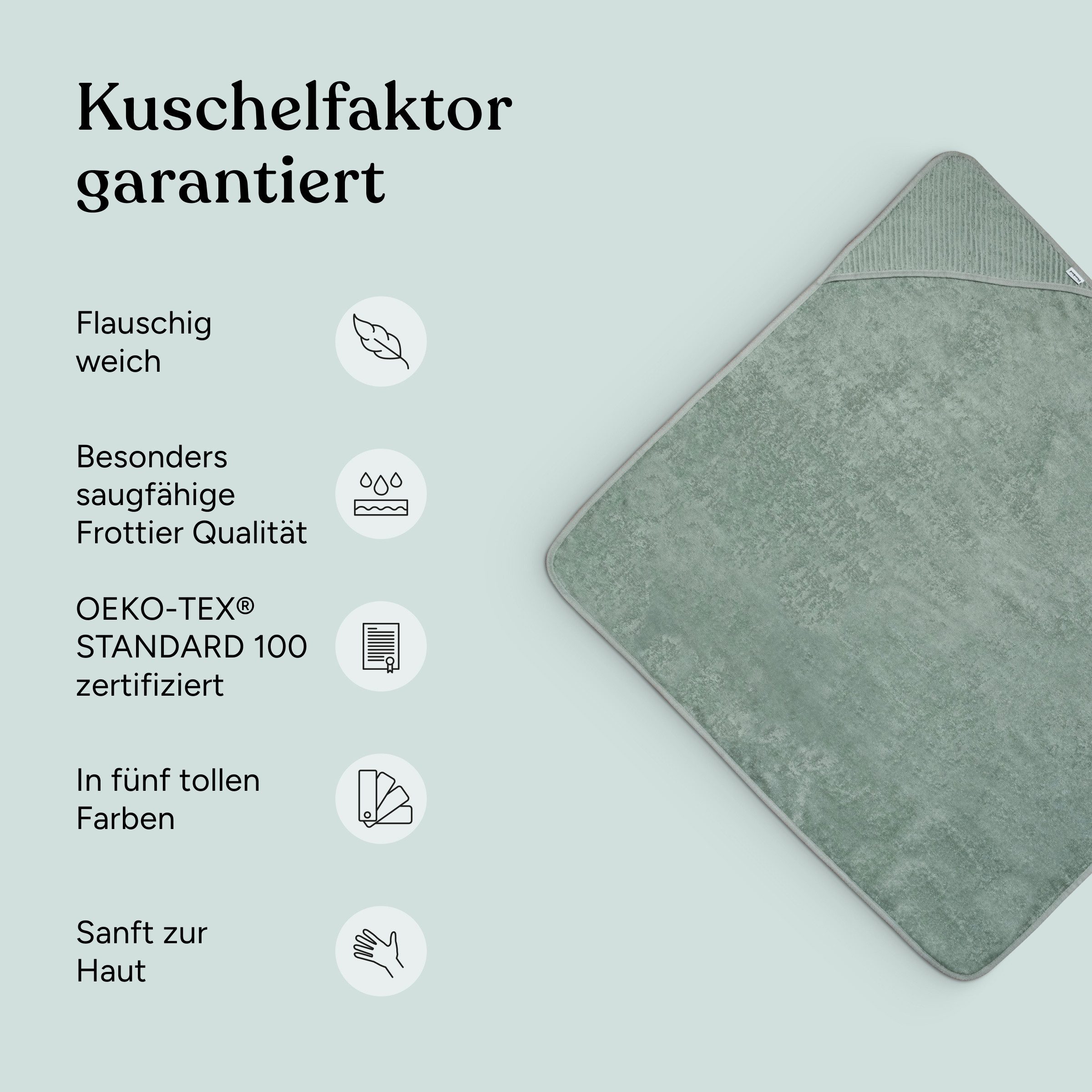 Ehrenkind Kapuzenhandtuch Kapuze aus kuschelig weicher Bio-Baumwolle, Kapuzenhandtuch Baby, (Standard by OEKO-TEX, 100% Bio-Baumwolle), Baby Handtuch Kapuze