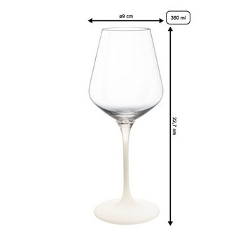 Villeroy & Boch Weißweinglas Manufacture Rock Weißweingläser 380 ml 4er Set, Glas