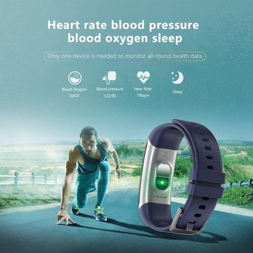 MicLee Smartwatch (0.96 Zoll, Andriod iOS), Armband EKG PPG Blutdruck Monitor Farbbildschirm Uhr Wasserdicht IP67