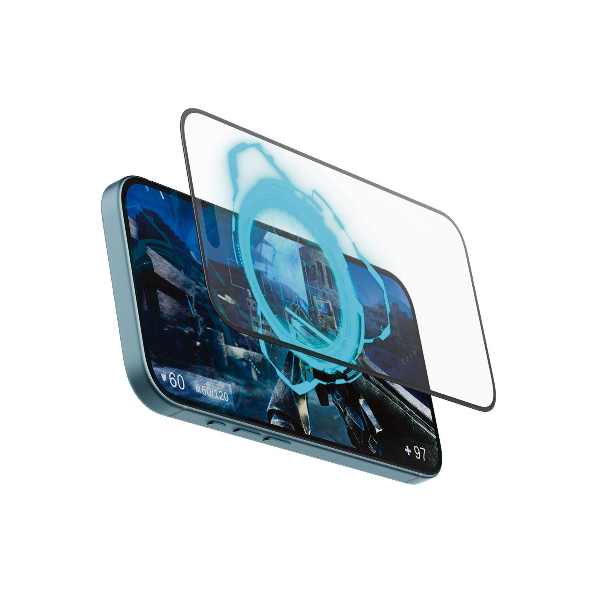 PanzerGlass Displayschutzglas Gaming Screen Protection für Apple iPhone 15, Apple iPhone 16, Displayschutzfolie, Schutzfolie, Bildschirmschutz, kratz- & stoßfest