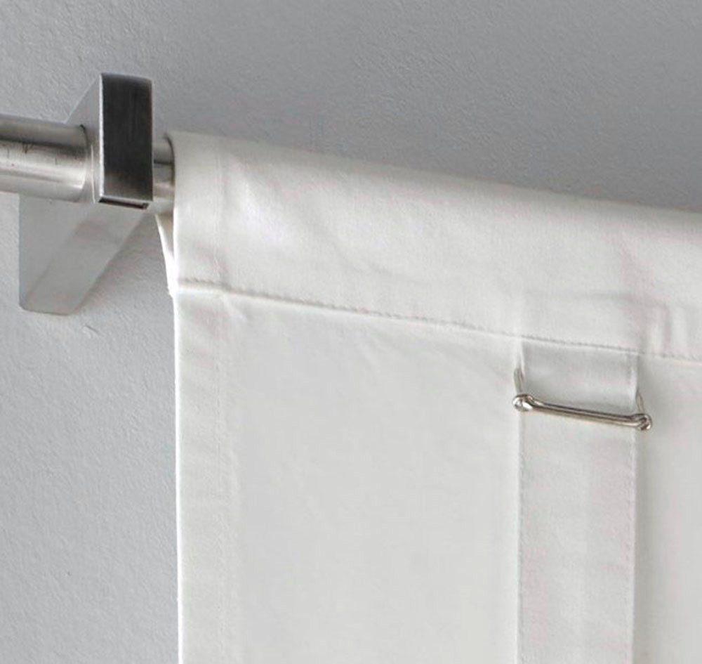 Kutti Raffrollo Tim, mit Stangendurchzug, freihängend, Baumwolle weiß Raffg günstig online kaufen