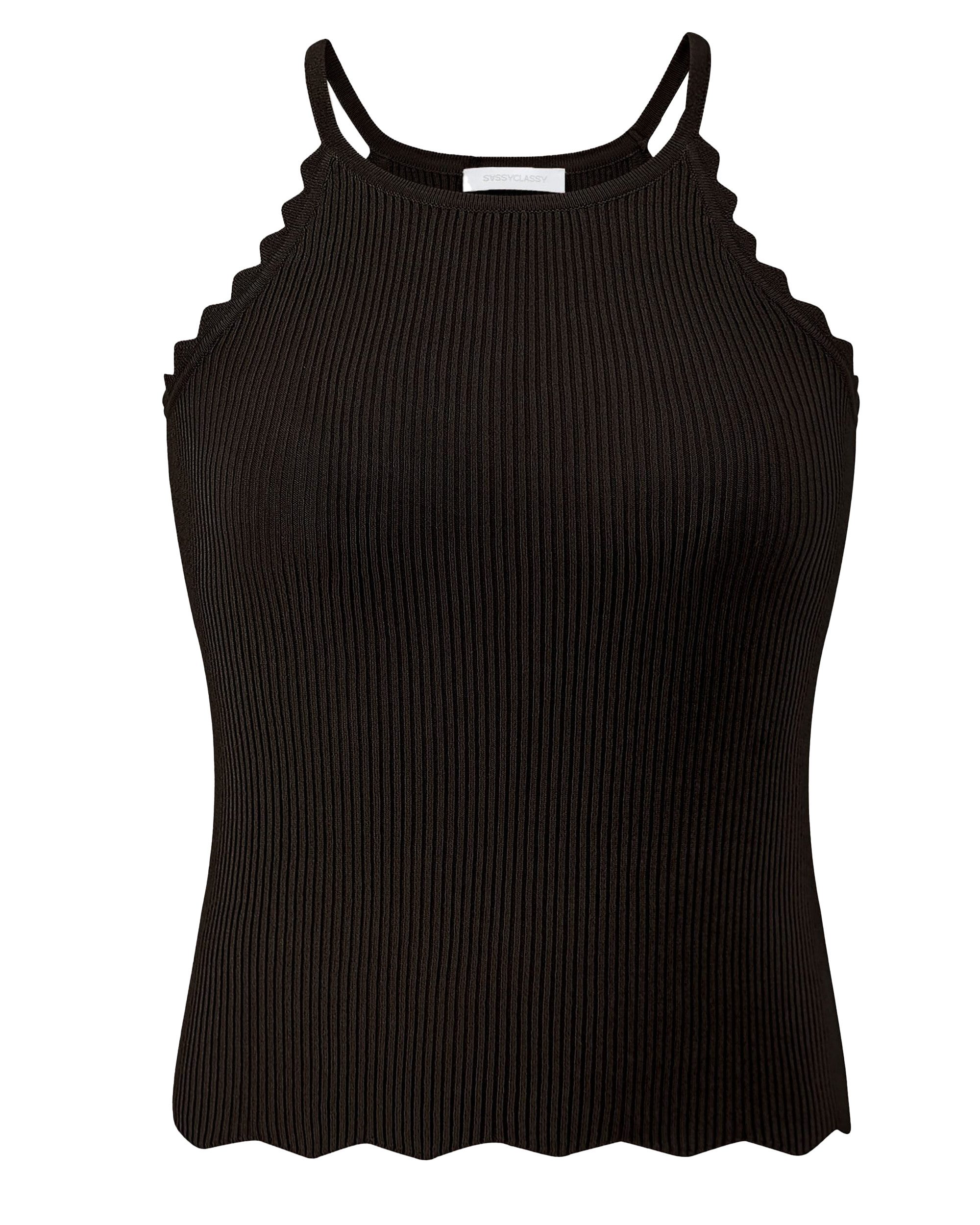 SASSYCLASSY Stricktop Strick Top mit Bogenkante für Damen Feines Top aus Vi günstig online kaufen