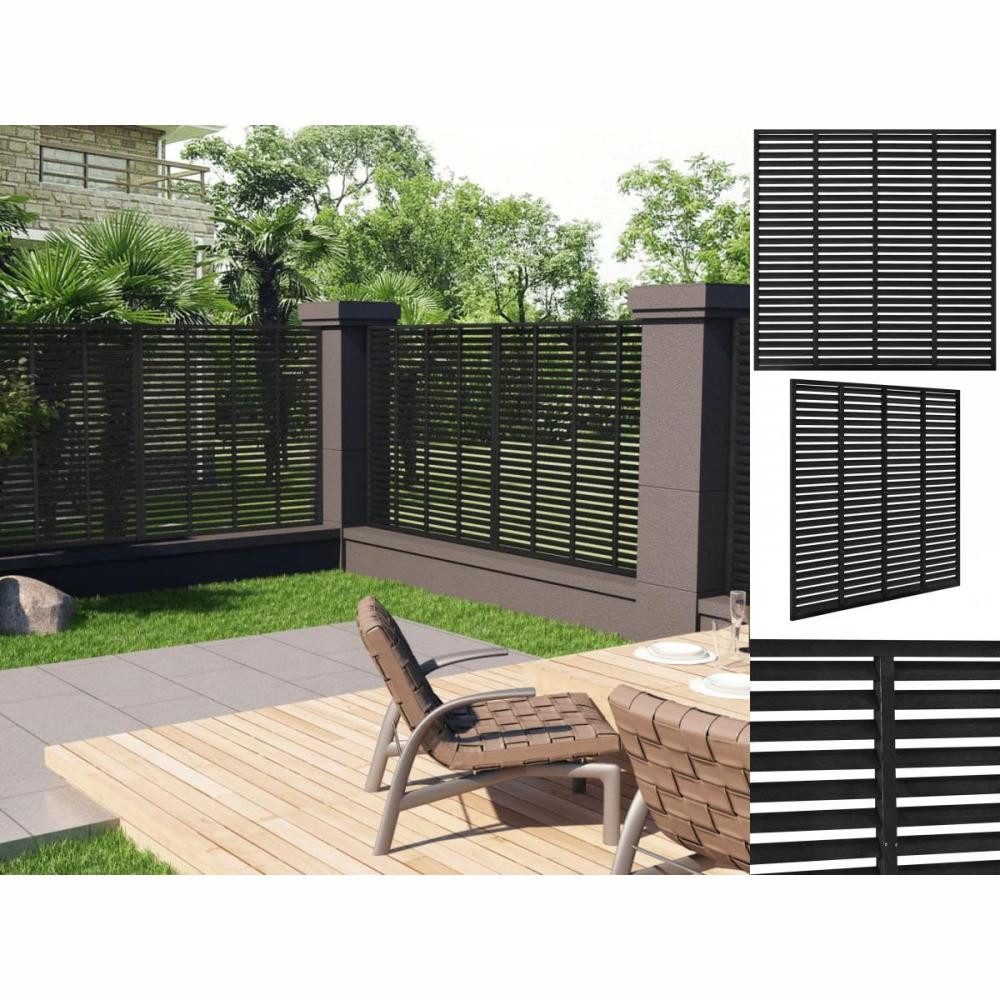 vidaXL Gartentor Lamellenzaun WPC 180x180 cm Schwarz