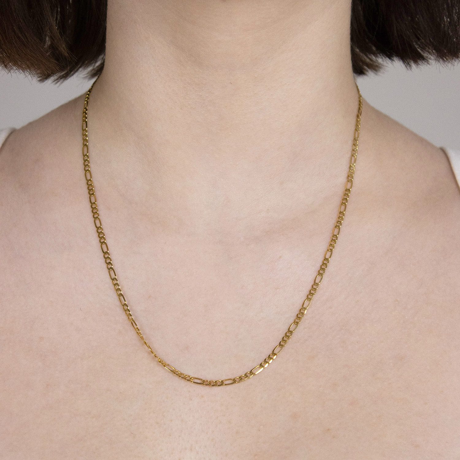 HOPLO Goldkette Goldkette Figarokette Halskette Breite 1,8 mm 38 cm 333 - 8 Karat Gold, Made in Germany – Bild 3 von 5