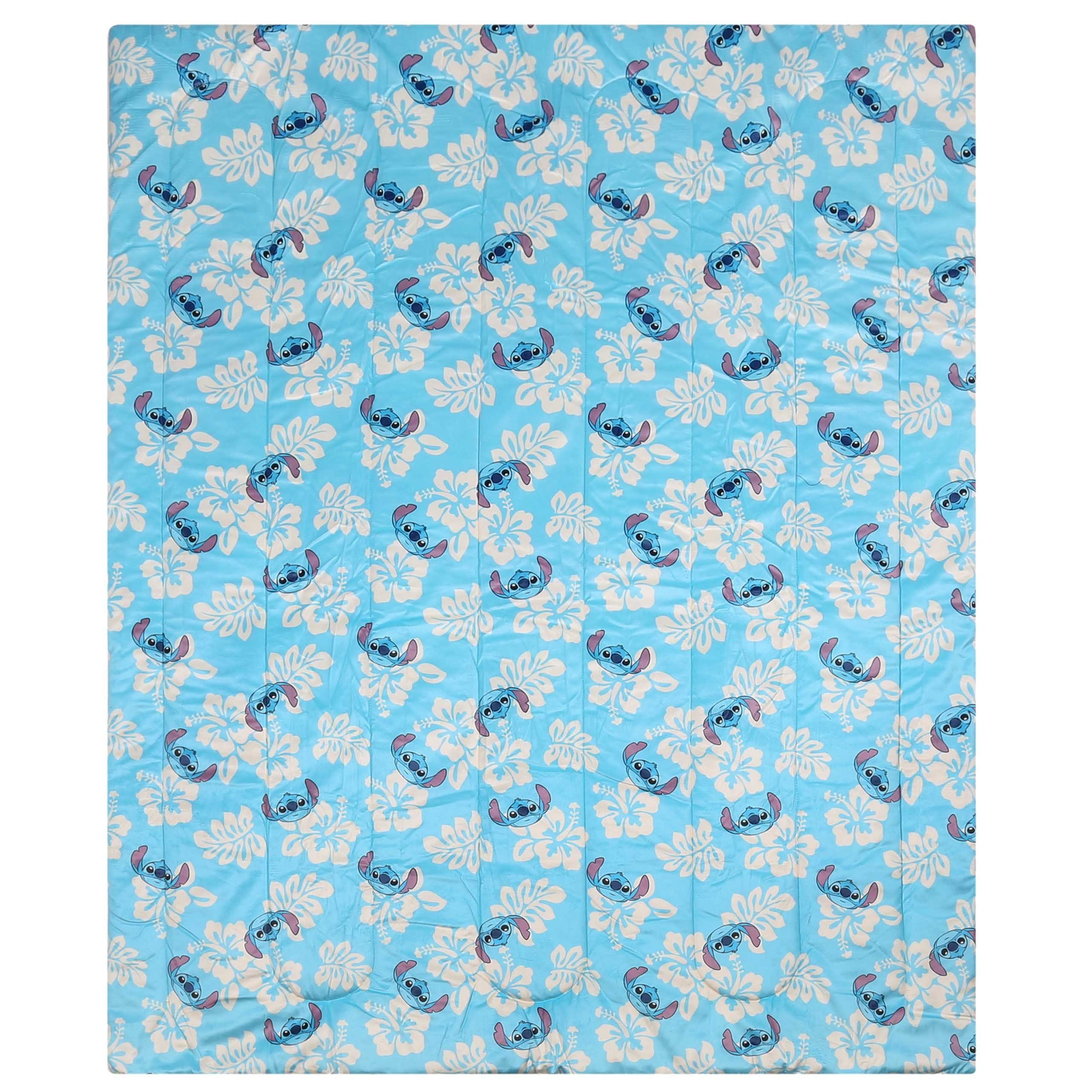 Babydecke Stitch Disney Babydecke, blau-weiße Steppdecke 120x150cm, Disney