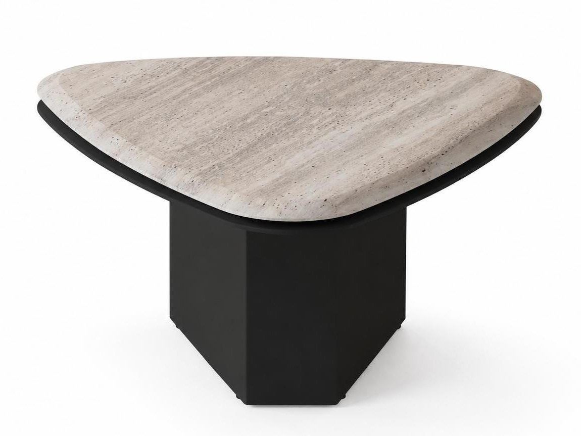Xlmoebel Couchtisch Dreieckiger Couchtisch in Schwarz aus massivem Holzwerkstoff, Made in Europa