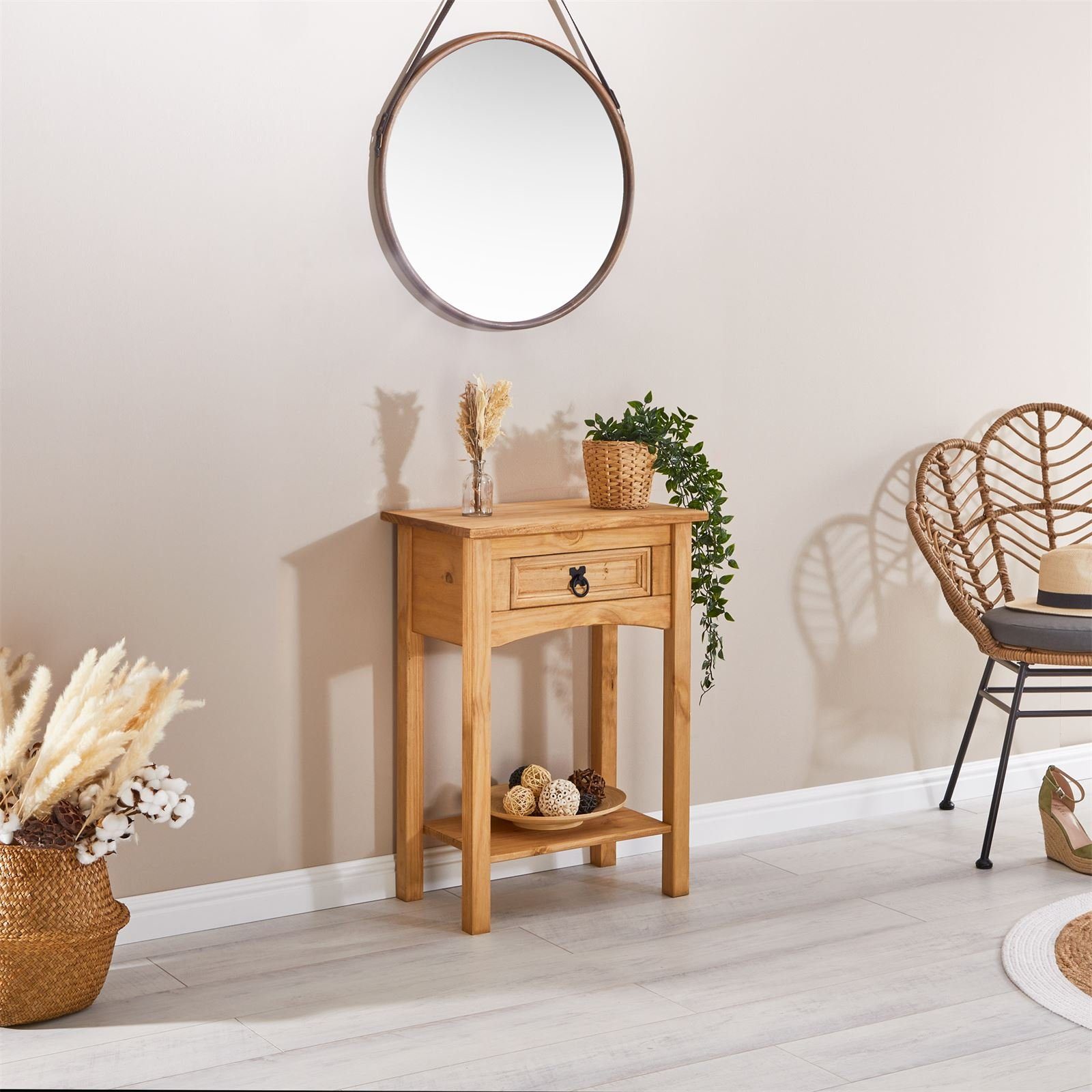 CARO-Möbel Konsolentisch SALSA, Konsolentisch Beistelltisch Kiefer massiv M günstig online kaufen