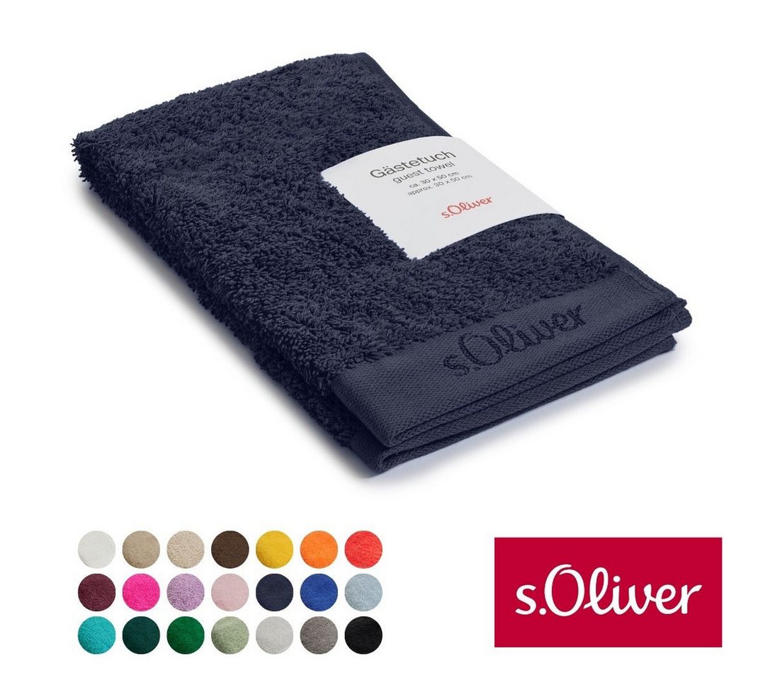 s.Oliver Gästehandtuch s.Oliver, Premium Qualität, 600 gr/m², auch als Sets erhältlich, Walkfrottier (1-St), große Farbauswahl, auch als Duschtuch, Waschhandschuh, Handtuch