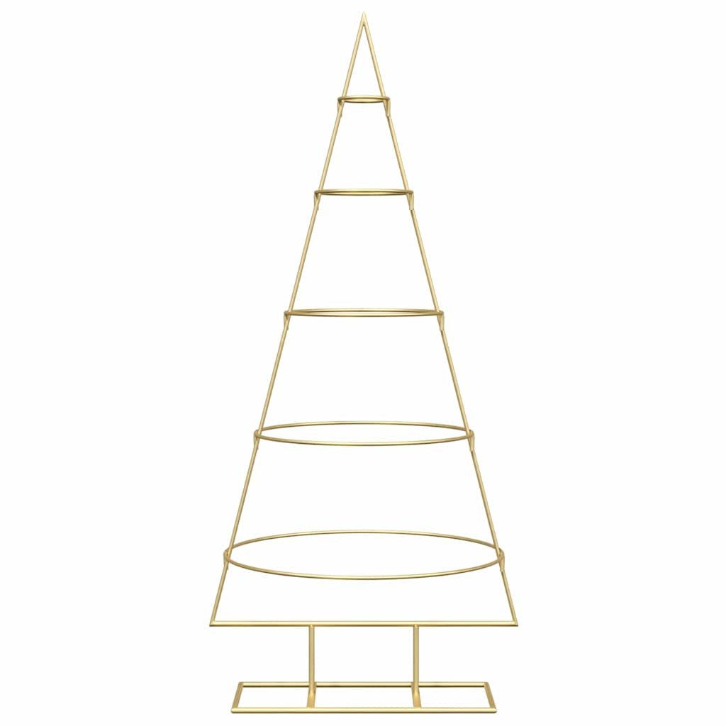 vidaXL Künstlicher Weihnachtsbaum Metall-Weihnachtsbaum mit Ständer KUOPIO 124.5 cm Stahl Gold – Bild 5 von 5