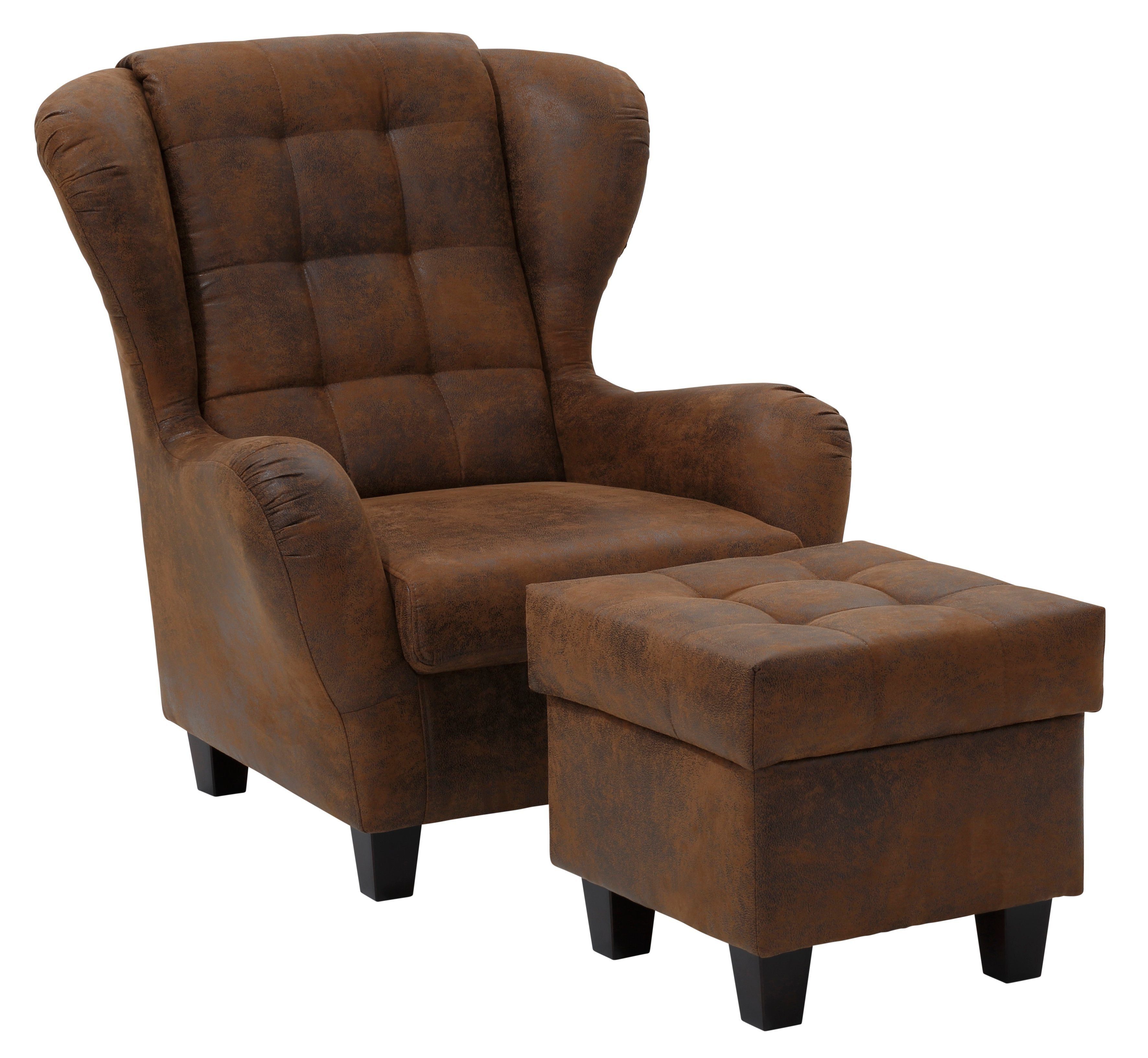 Home affaire Ohrensessel Alexander, incl. Hocker, mit Steppung, in vielen F günstig online kaufen