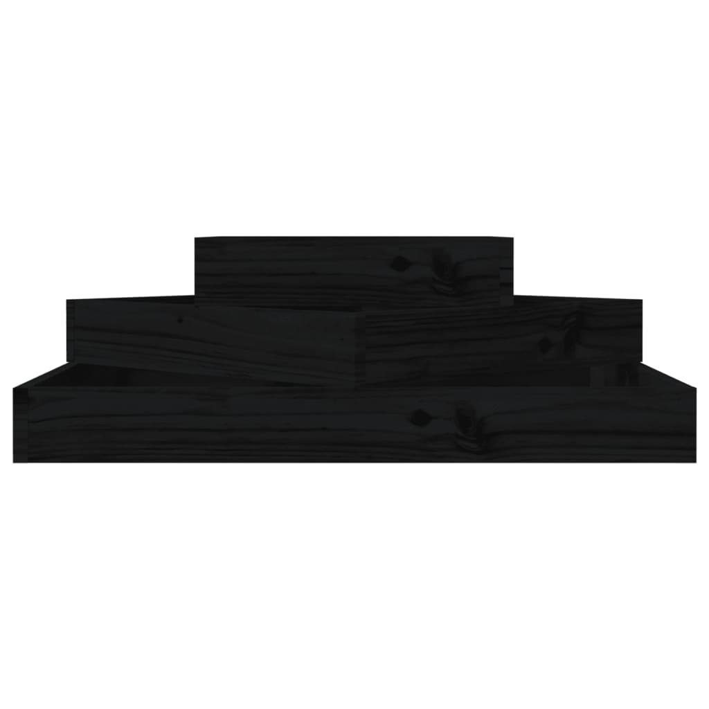 Blumentopf St) Massivholz Schwarz Schwarze cm Pflanzkübel Kiefer (1 Kiefer 83x83x27 vidaXL