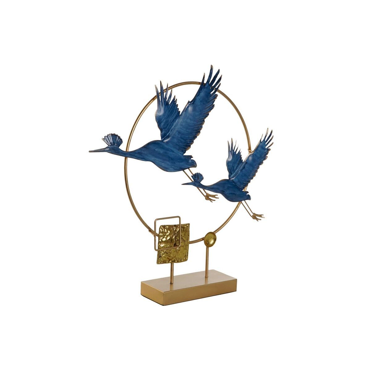 Dekoobjekt Dkd home decor Deko-Figur DKD Home Decor 51 x 9 x 51 cm Blau Gold Fugl
