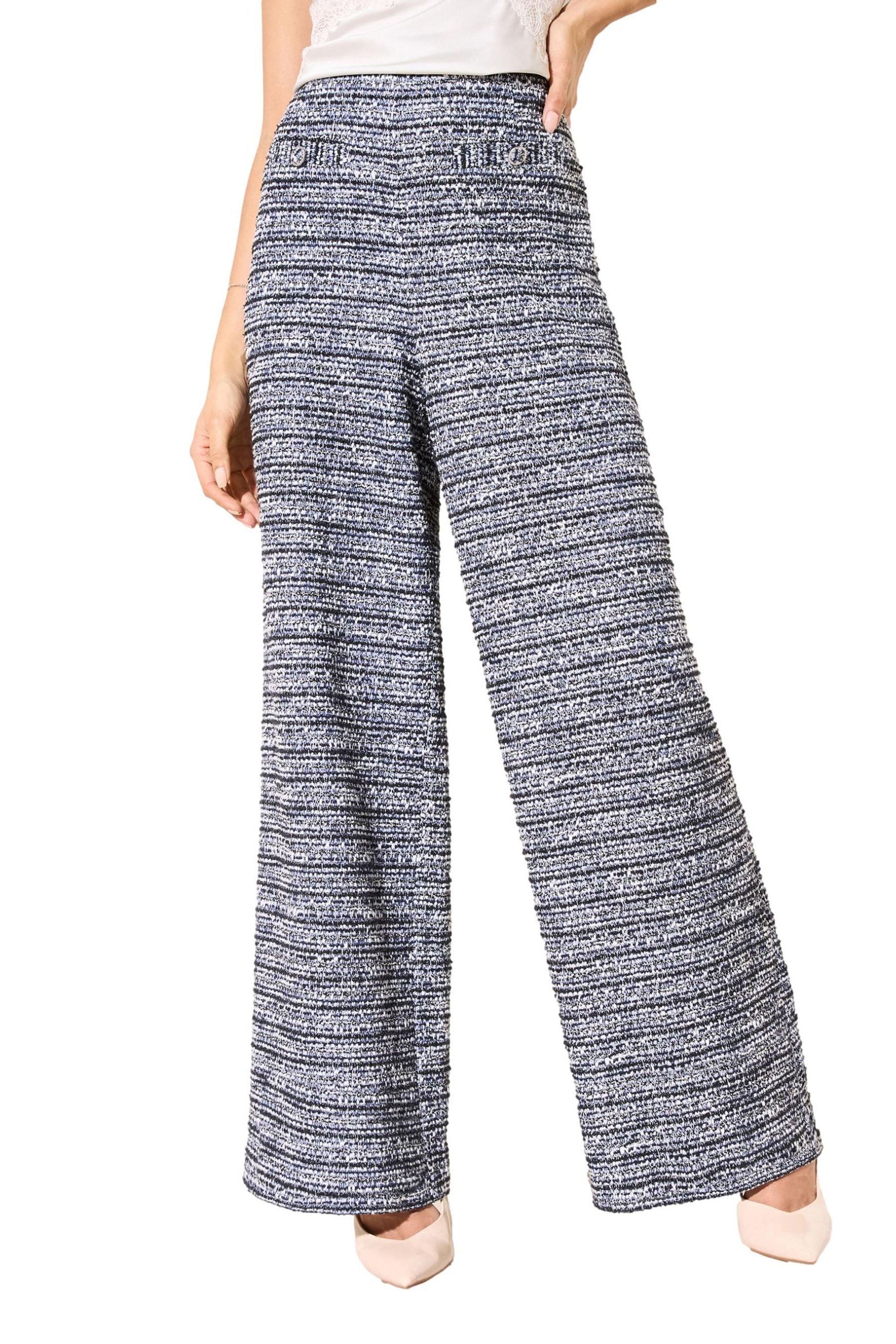 Palazzohose Friends Like These Bouclé-Hose mit weitem Bein