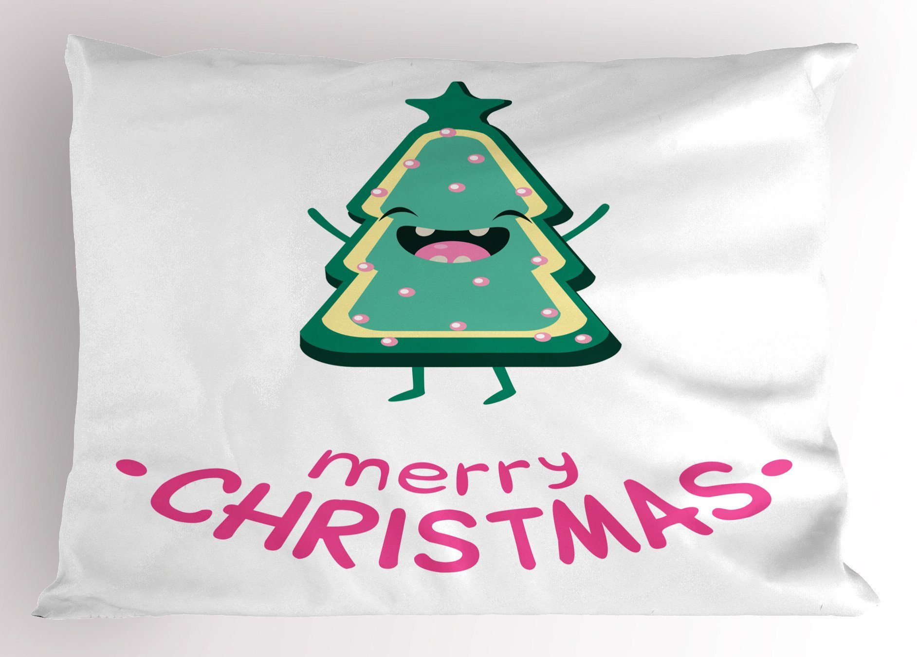 Kissenbezüge Dekorativer Standard King Size Gedruckter Kissenbezug, Abakuhaus (1 Stück), Weihnachten Baum Shaped Joyous Plätzchen | Kissenbezüge