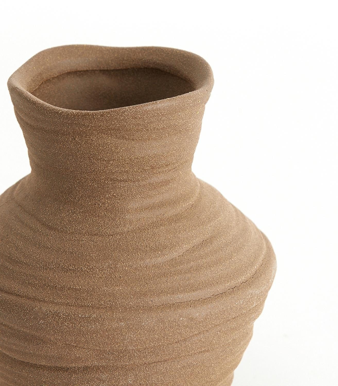 Light & Living Dekovase GRECCIO, Vase, Braun, matt, Keramik, H 15,5 cm (1 St), besondere Oberflächenstruktur