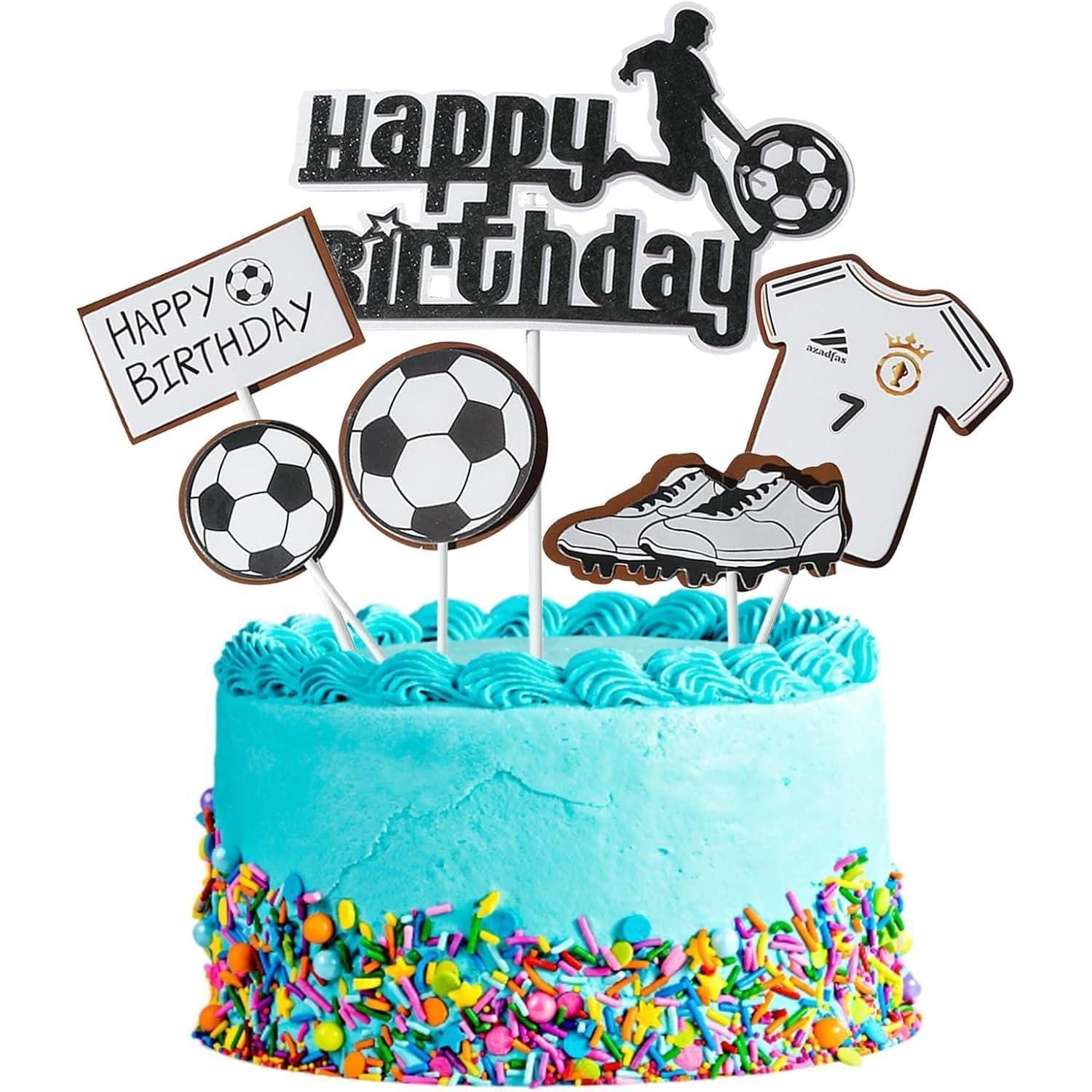 Fyfjur Sticker Tortendeko Fußball Basketball Topper Kindergeburtstag Cake Topper