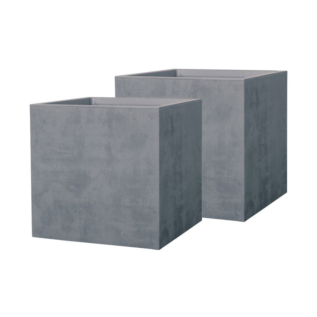 Pflanzkübel 'Millennium' aus Kunststoff 80 Liter, eckig, 2 Stück (Farbe wählbar)