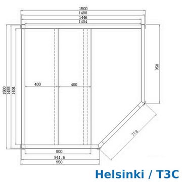 MASILY Sauna Sauna Helsinki traditionelle Heimsauna, BxTxH: 150 x 150 x 200 cm, Saunakabine, Hemlockholz, 8kW Ofen Steuergerät