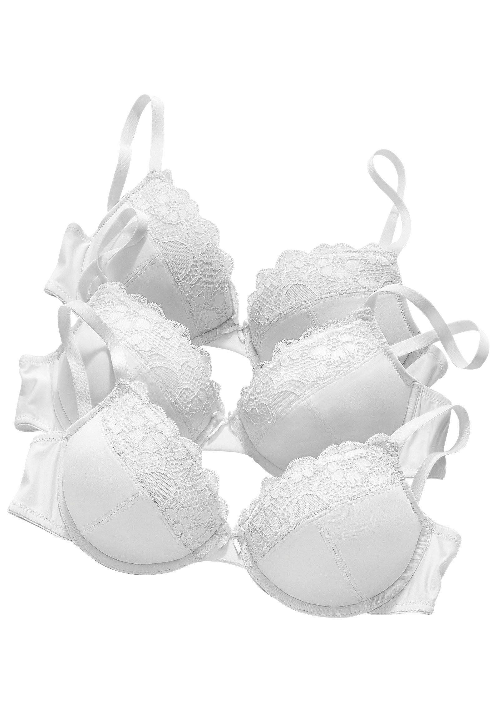 petite fleur Push-up-BH (Packung, 3 Stück) mit Bügel im attraktiven Multipack, Dessous