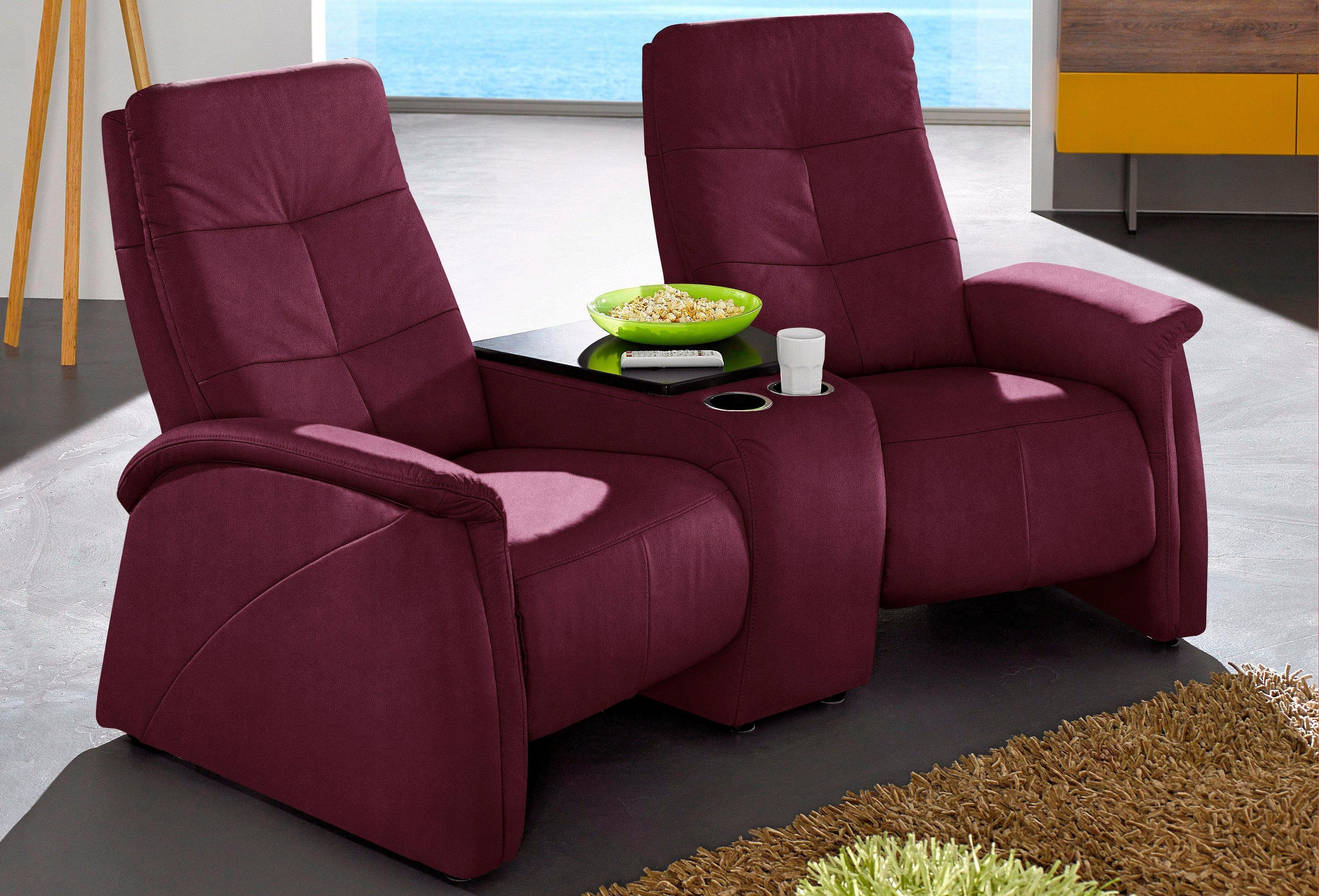 exxpo - sofa fashion 2-Sitzer Tivoli, mit Relaxfunktion, integrierter Tischablage und Stauraumfach