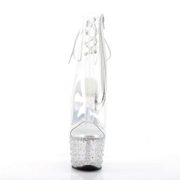 Pleaser Pleaser Stiefelette Transparent Silber Strass EU-36 / US-6 High-Heel-Stiefelette (Set, 2-tlg)