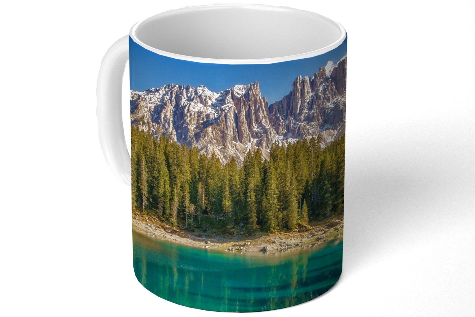 Tasse Keramik, Teetasse, MuchoWow Kaffeetassen, Teetasse, - Strand, Geschenk - Wald Berg Becher,