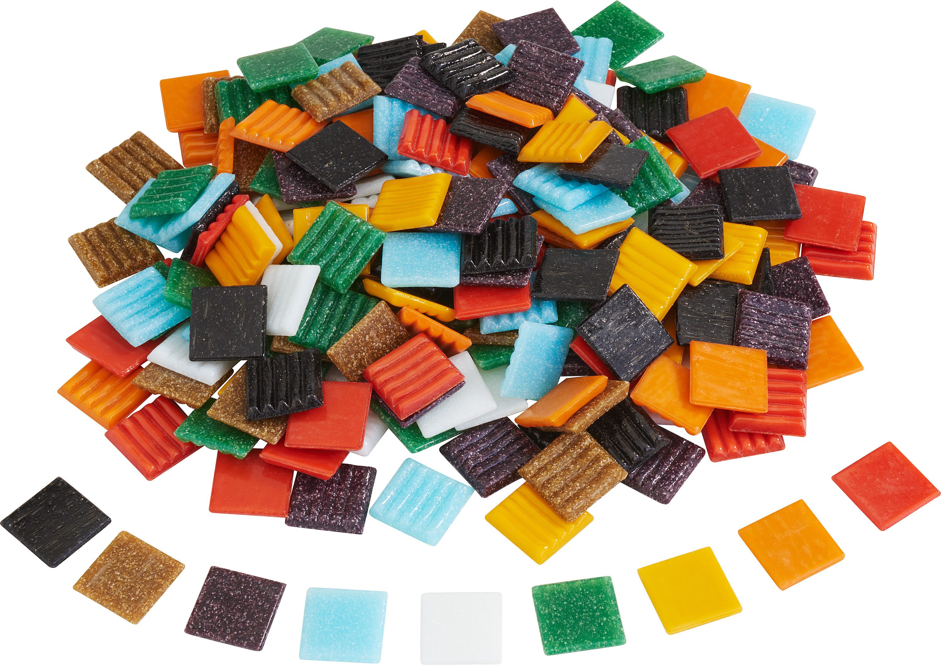 Glorex Dekoobjekt Glas-Mosaiksteine 'Multicolor', 2 x 2 cm, Stärke 0