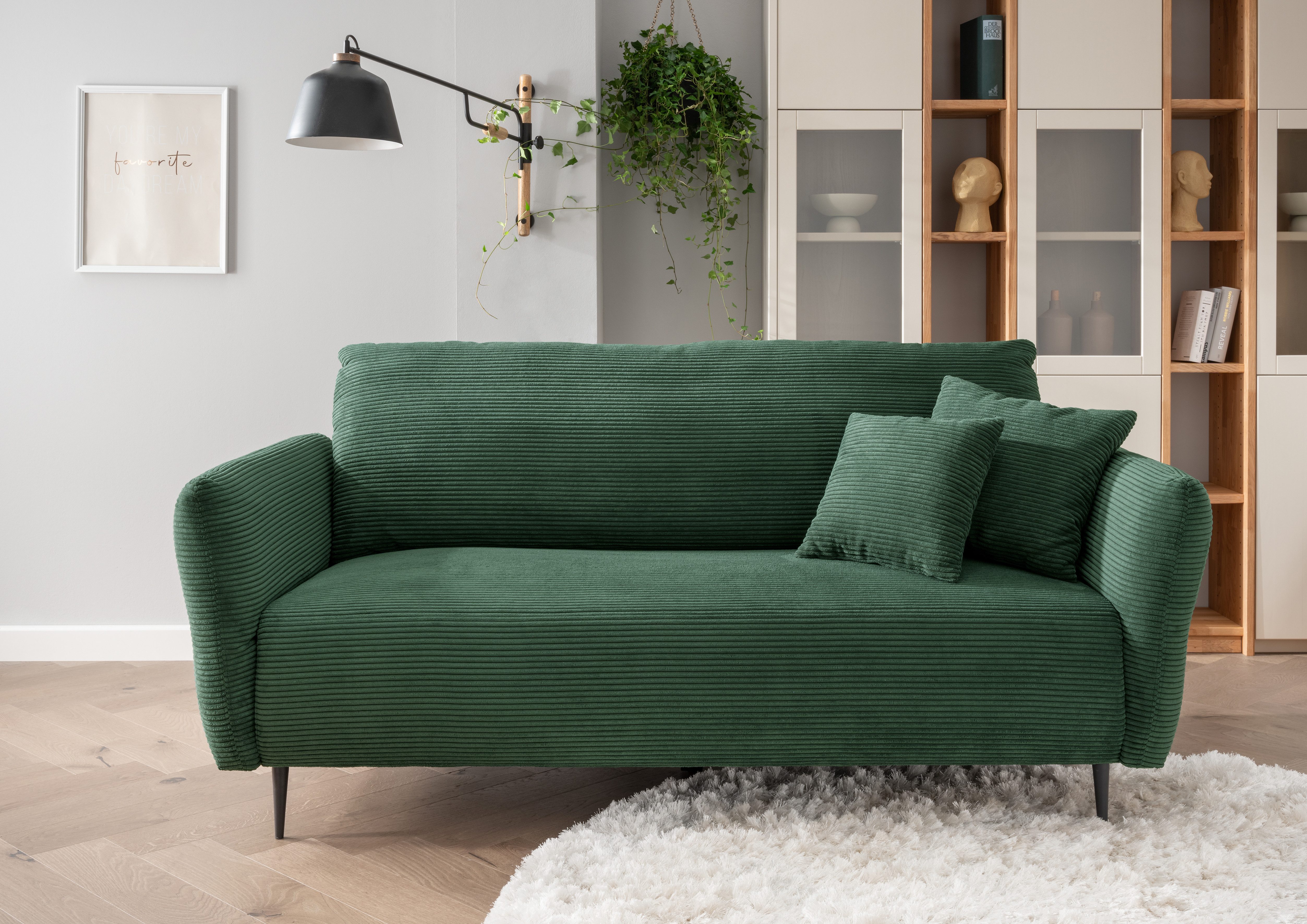 Home affaire Polstergarnitur Vanilla modern und bequem, schmale Armlehnen, tolle Detailverarbeitung, (Set, 2-tlg., 3-Sitzer und 2-Sitzer), zwei verschiedene Fußfarben wählbar