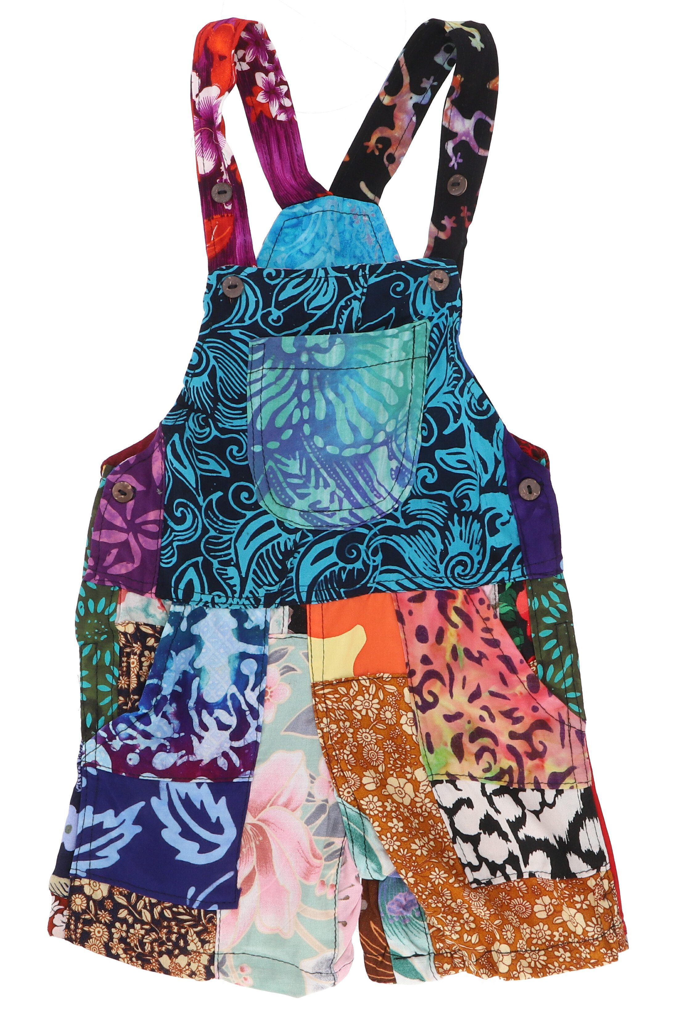 Guru-Shop Relaxhose Batik Patchwork upcycling Latzhose,..