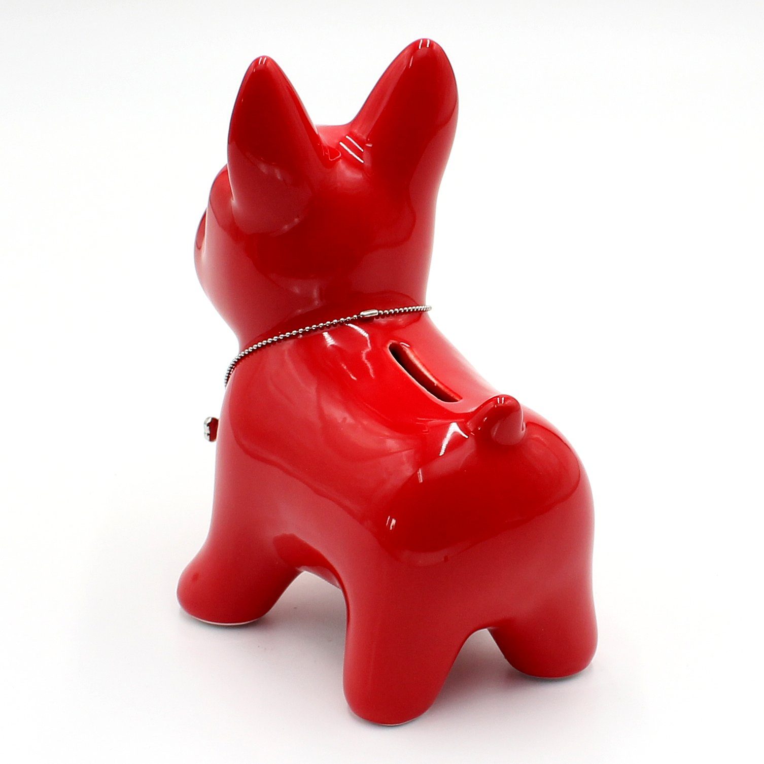 Dekohelden24 Spardose Keramik Spardose als (1-tlg) Hund rot Farben versch. und Größe
